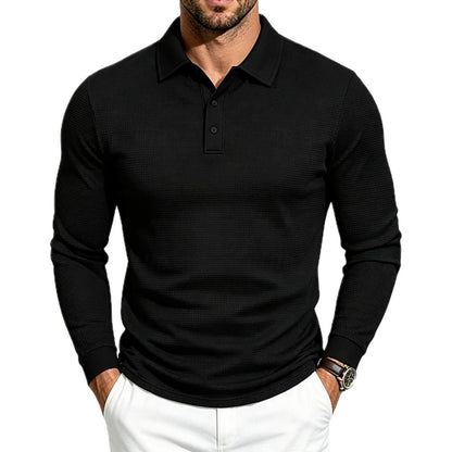 Quentin Vance Textured Polo - Black - view 1