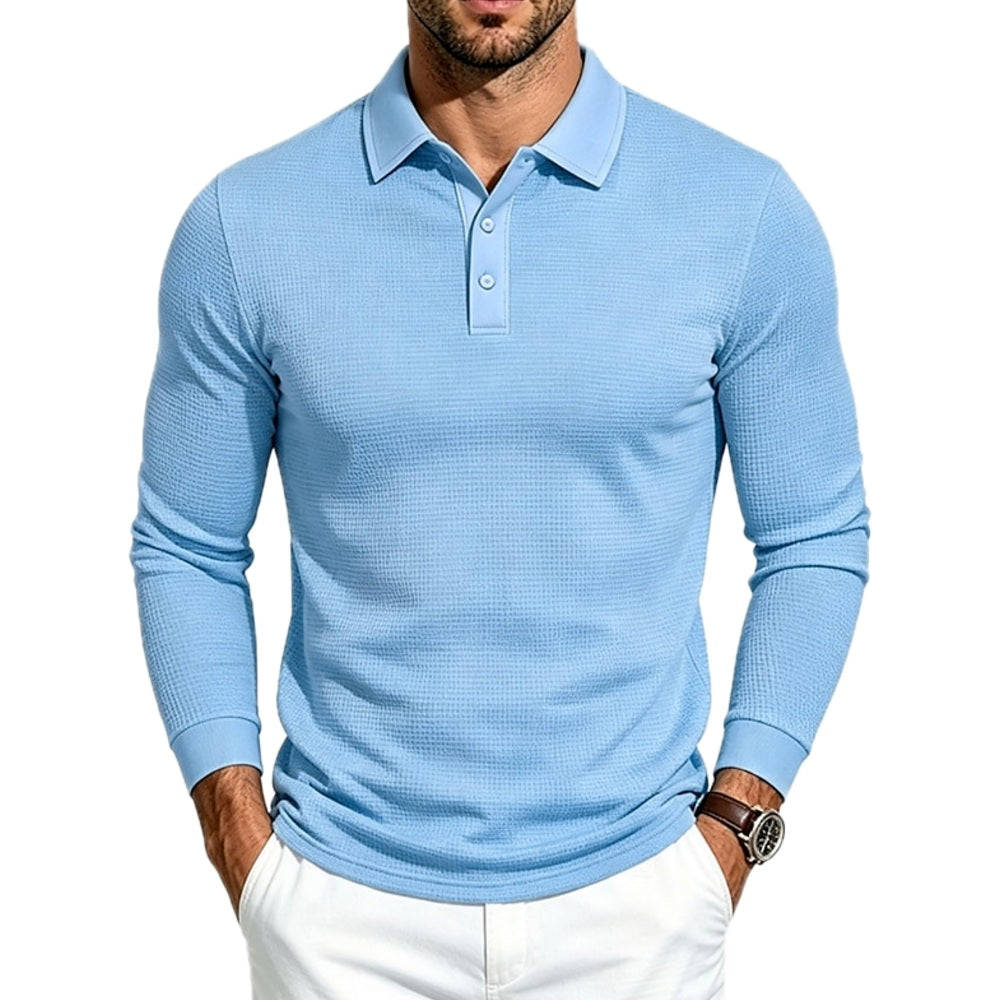 Quentin Vance Textured Polo - Blue - view 1