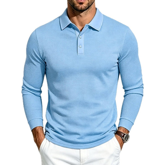 Quentin Vance Textured Polo - Blue - view 1