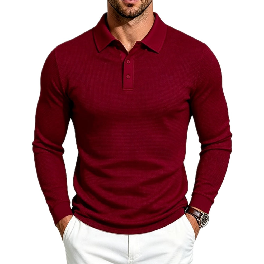 Quentin Vance Textured Polo - Burgundy - view 1