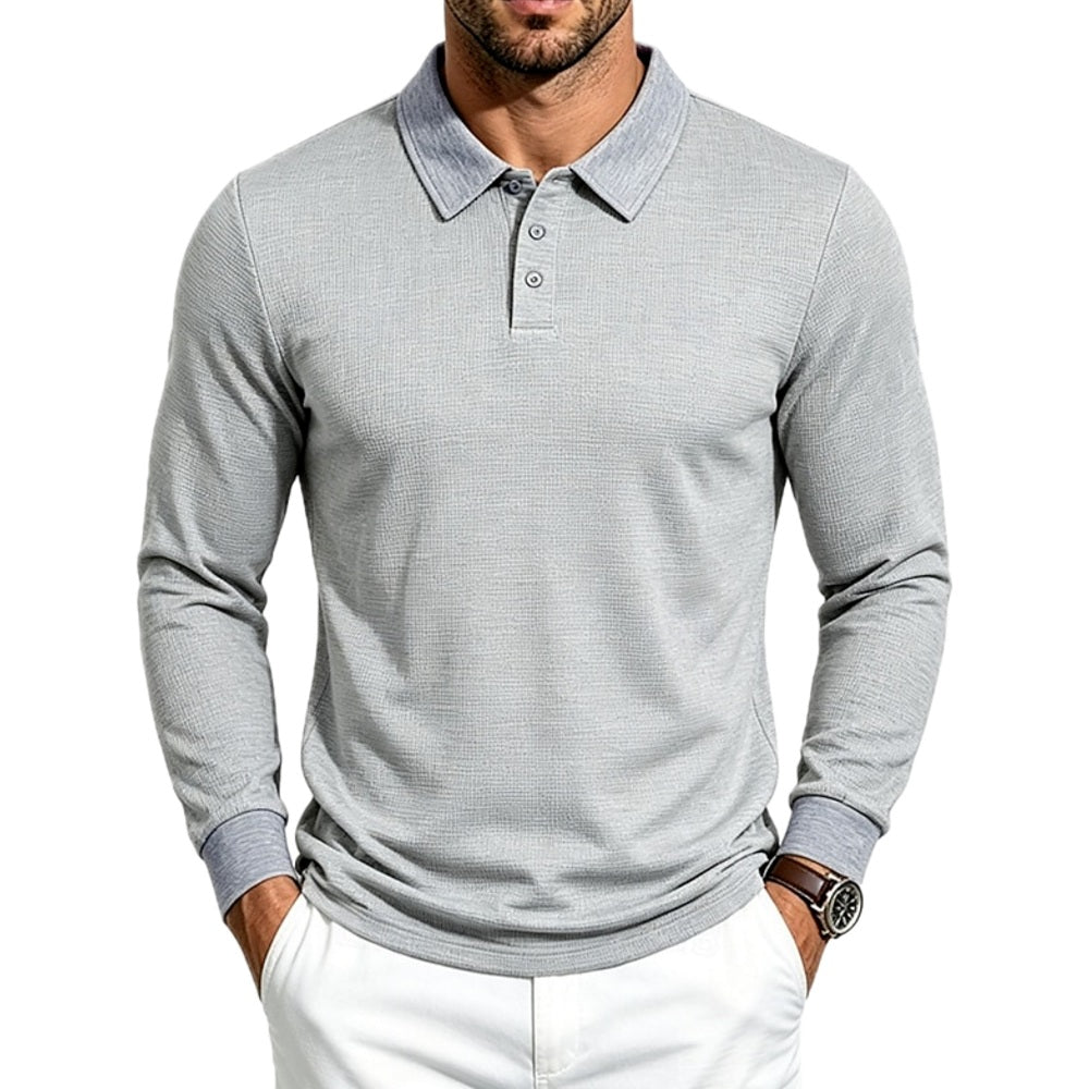 Quentin Vance Textured Polo - Grey - view 1