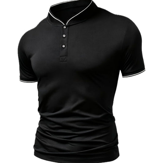 Quinn Hayes Stand-Collar Shirt - Black - view 1