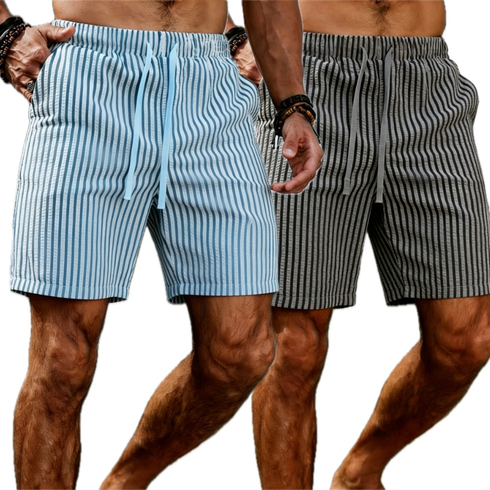 Ronan Hale Striped Shorts - Blue - view 2