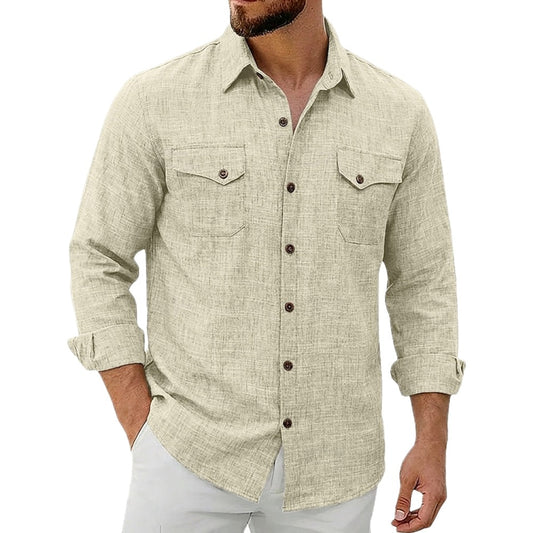 Ronan Pierce Pocket Shirt - Beige - view 1