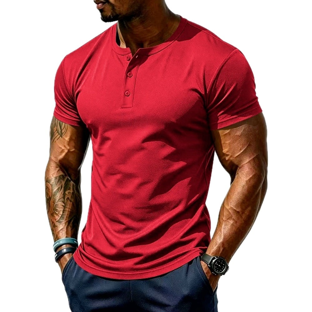 Ronan Vale Quick-Dry Henley - Red - view 1