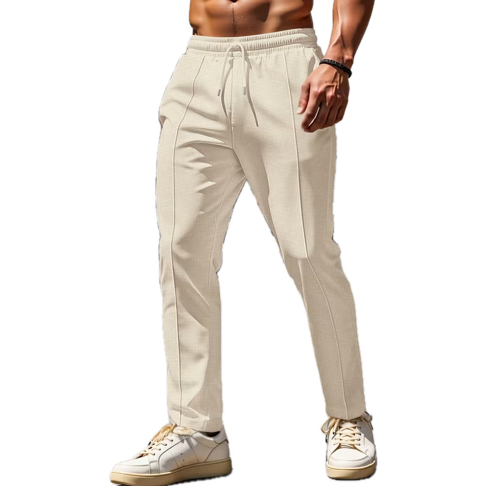 Silas Foster Everyday Trousers - Khaki + Royal Blue - view 1