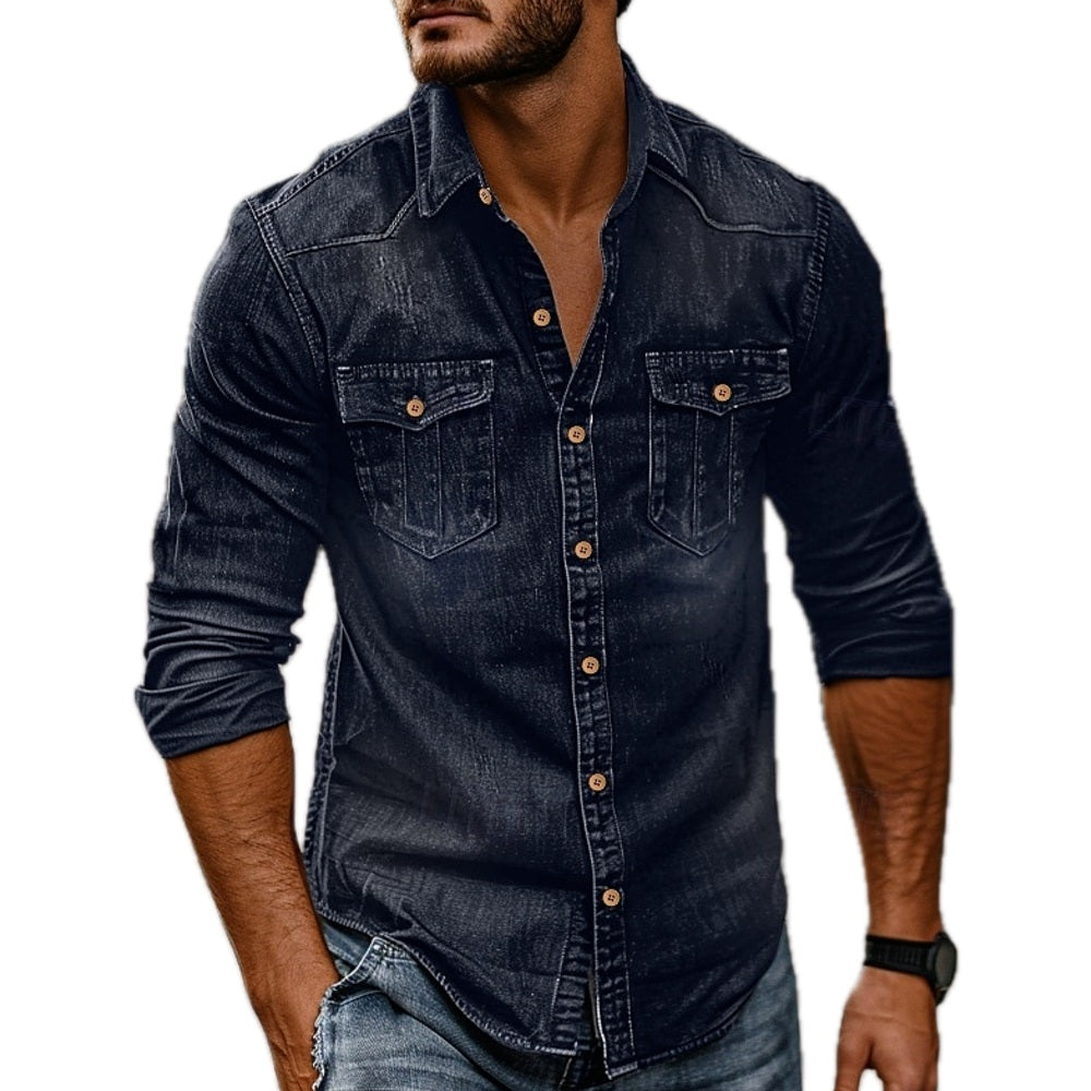 Silas Mercer Button-Up Shirt - Navy - view 1