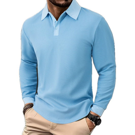 Silas Moss Textured Henley - Blue - view 1