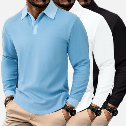 Silas Moss Textured Henley - Blue - view 2