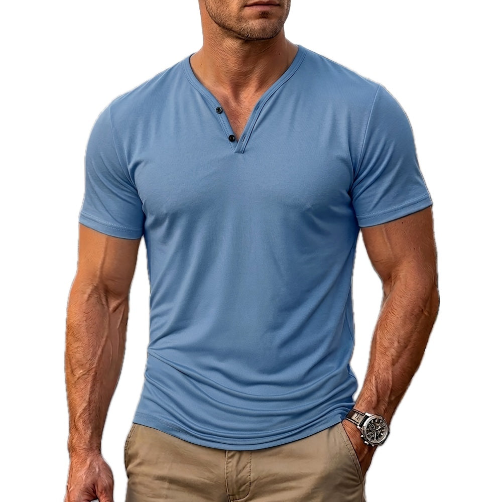 Simeon Rafael Henley Shirt - Blue - view 1