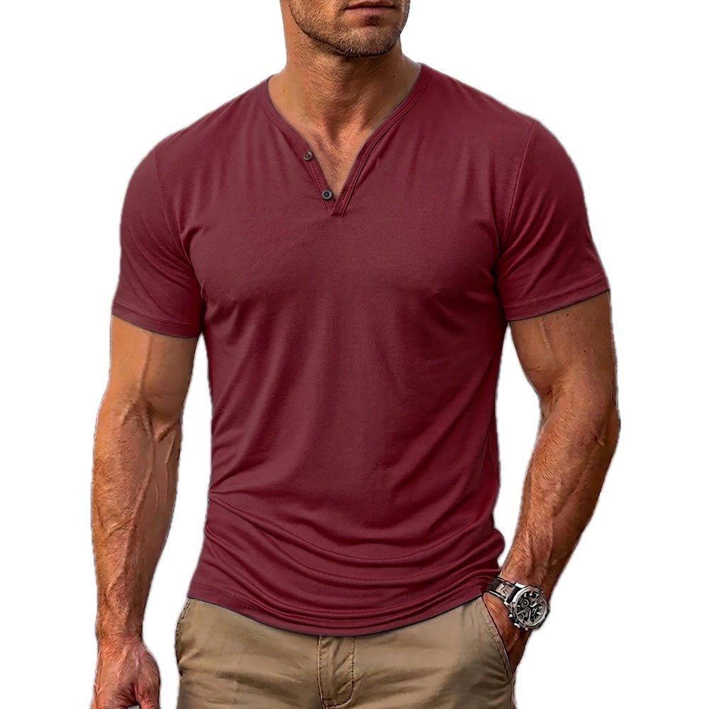 Simeon Rafael Henley Shirt - Burgundy - view 1
