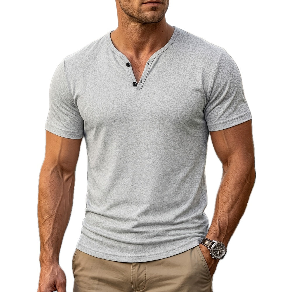 Simeon Rafael Henley Shirt - Grey - view 1