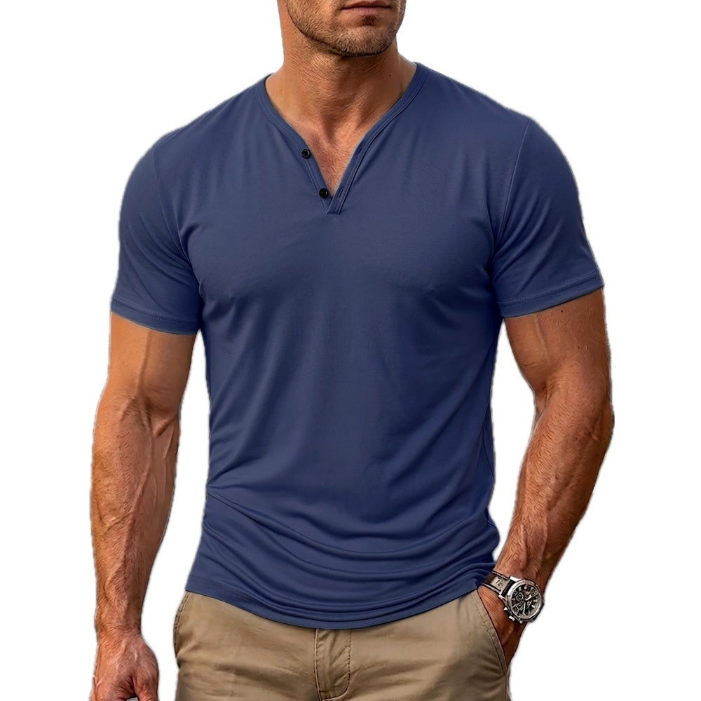 Simeon Rafael Henley Shirt - Navy - view 1
