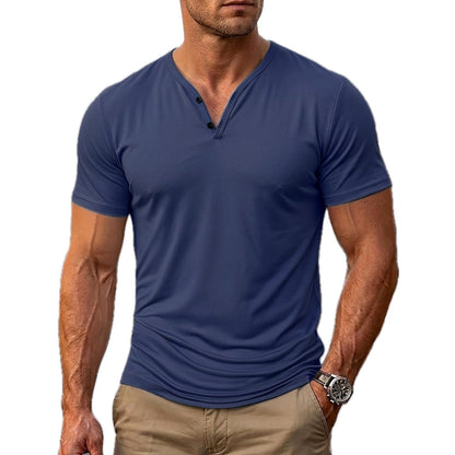 Simeon Rafael Henley Shirt - Navy - view 1