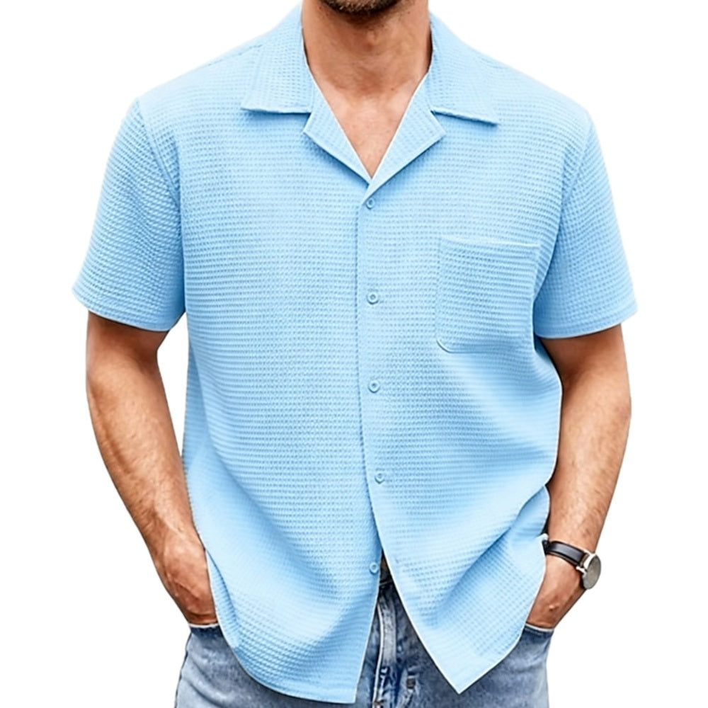 Soren Pike Waffle Shirt - Blue - view 1