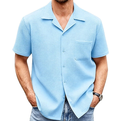 Soren Pike Waffle Shirt - Blue - view 1