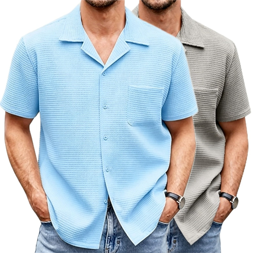 Soren Pike Waffle Shirt - Blue - view 2