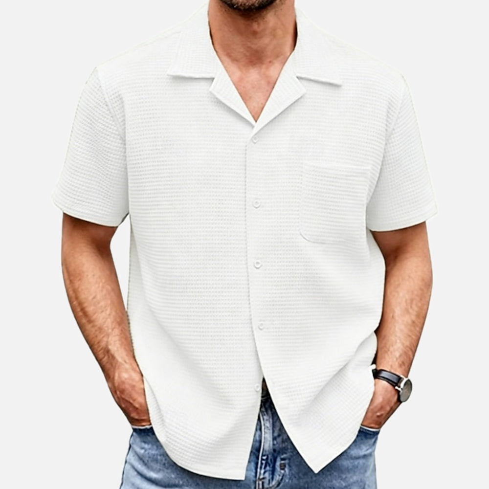 Soren Pike Waffle Shirt - White - view 1