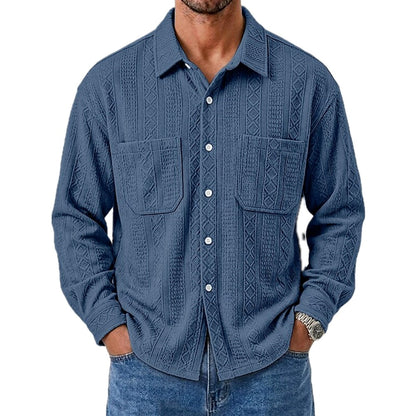 Sterling West Jacquard Shirt - Navy - view 1