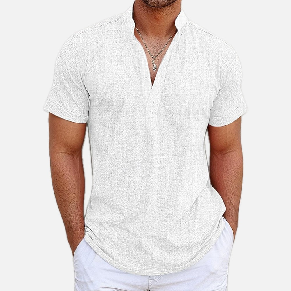 Tobias Lane Band-Collar Shirt - White - view 1