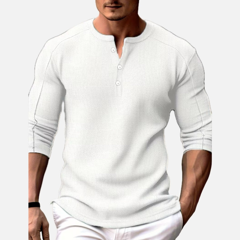 Tobias Lane Henley Shirt - White - view 1