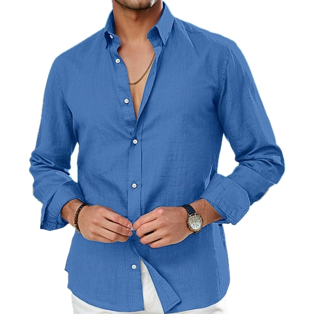 Tobin Hale Button-Up Shirt - Royal Blue - view 1