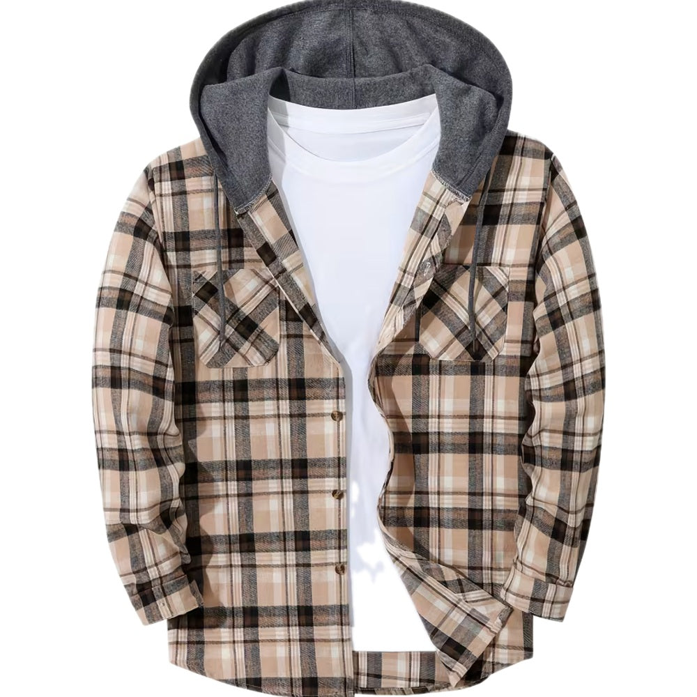 Tobin Maxwell Shirt Jacket - Khaki - Gray Black - view 1