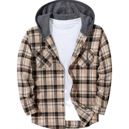 Tobin Maxwell Shirt Jacket - Khaki - Gray Black - view 1