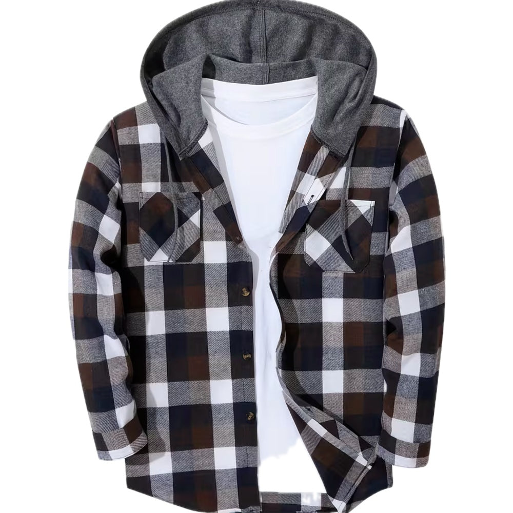 Tobin Maxwell Shirt Jacket - White-Brown-Blue - view 1
