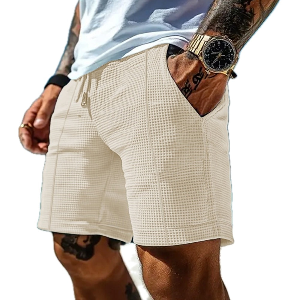 Tobin Reed Waffle Shorts - Beige - view 1
