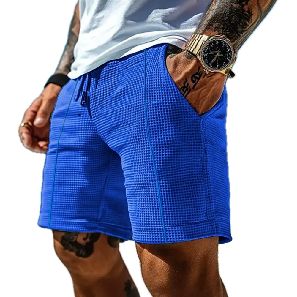 Tobin Reed Waffle Shorts - Blue - view 1