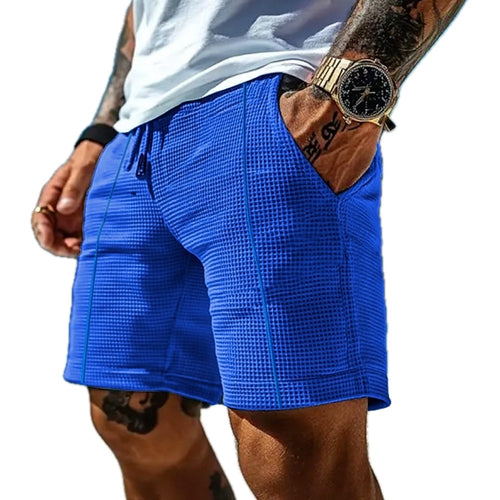 Tobin Reed Waffle Shorts - Blue - view 1