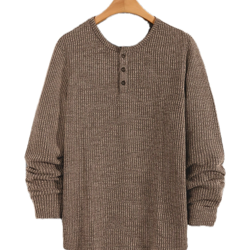 Tobin Voss Striped Henley - Brown - view 1