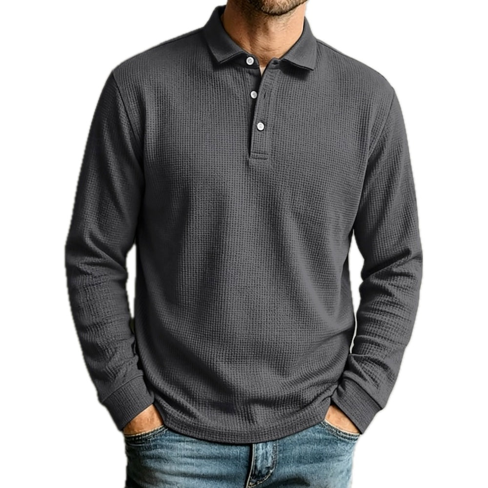 Tristan Pike Textured Polo - Grey - view 1