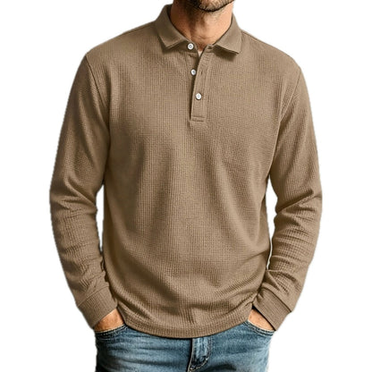 Tristan Pike Textured Polo - Khaki - view 1