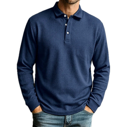 Tristan Pike Textured Polo - Navy - view 1