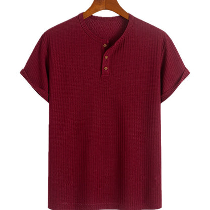 Tristan Vale Jacquard Tee - Burgundy - view 1