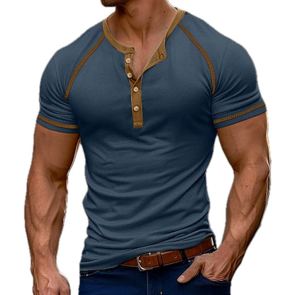 Tristan Wade Color-Block Henley - Grey - view 4
