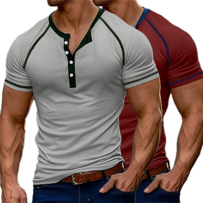 Tristan Wade Color-Block Henley - Grey - view 5