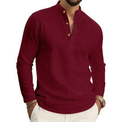 Truman Hale Button-Detail Shirt - Burgundy - view 1