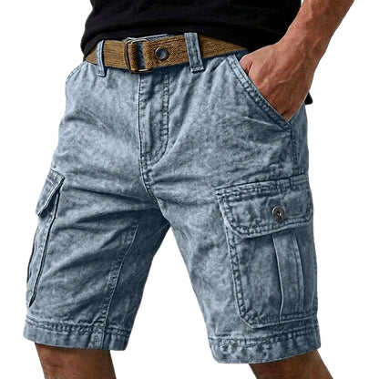 Vance Rowan Acid-Wash Shorts - Blue - view 1