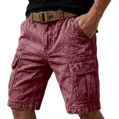 Vance Rowan Acid-Wash Shorts - Red - view 1