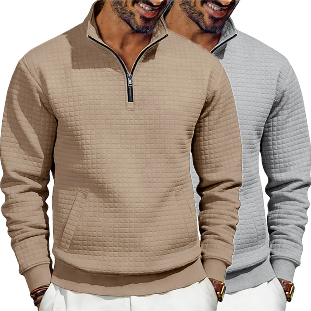 Vaughn Cole Quarter-Zip Sweatshirt - Khaki - view 2