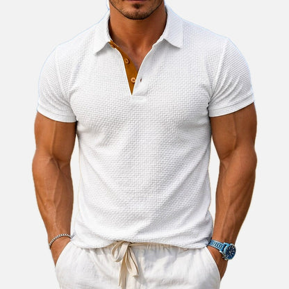 Vaughn Ellis Textured Polo - White - view 1