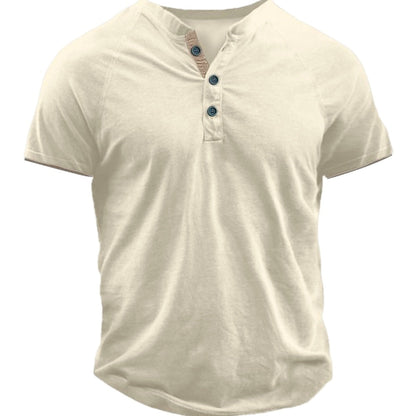 Vaughn Pierce Button Henley - Beige - view 1