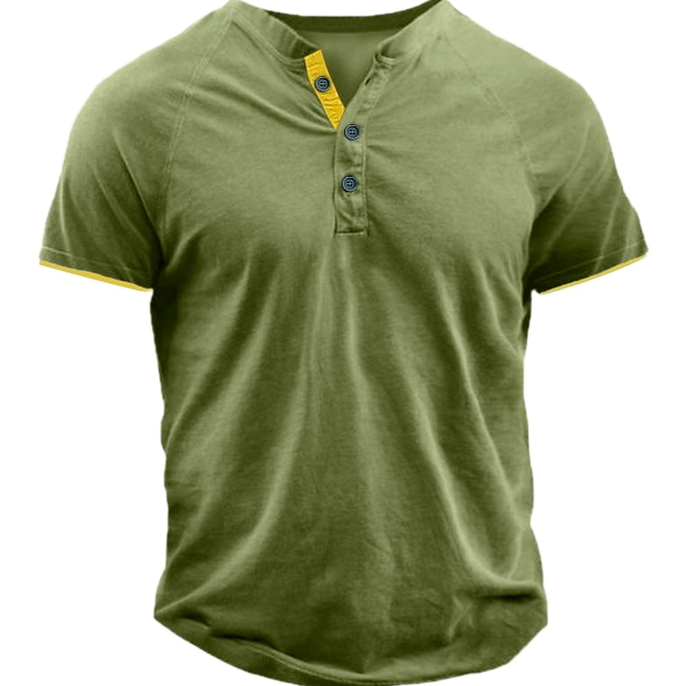 Vaughn Pierce Button Henley - Green - view 1