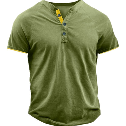 Vaughn Pierce Button Henley - Green - view 1