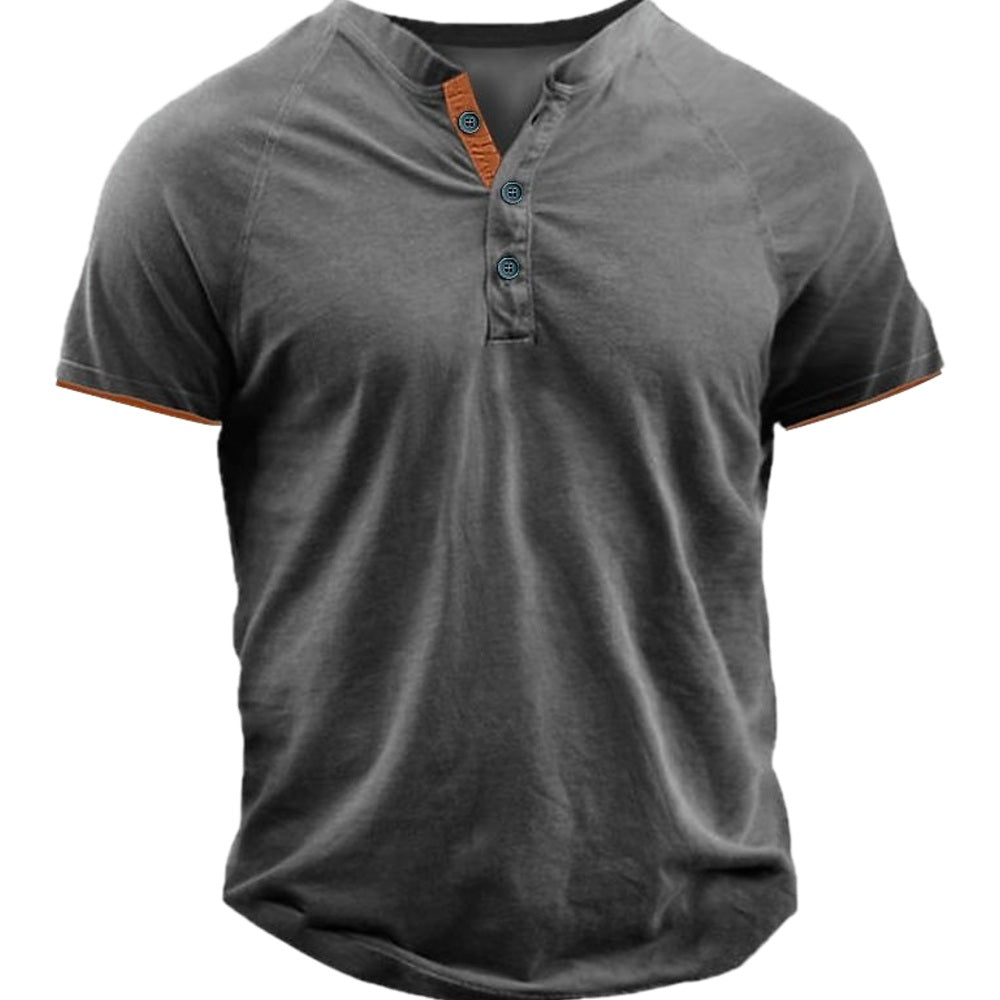 Vaughn Pierce Button Henley - Grey - view 1