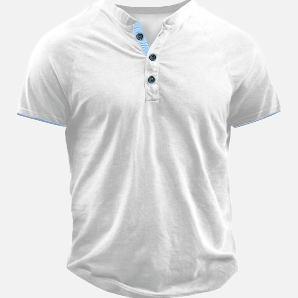 Vaughn Pierce Button Henley - White - view 1