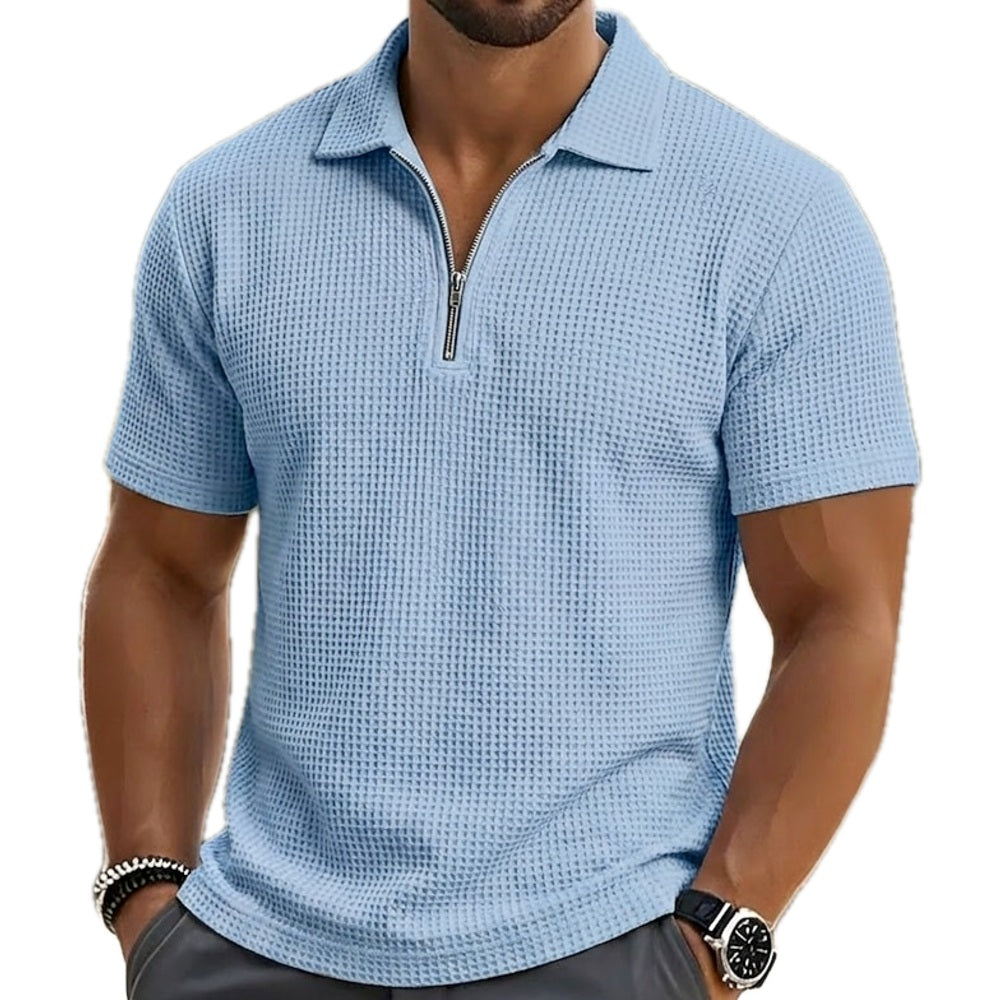 Vaughn Reed Quarter-Zip Polo - Blue - view 1